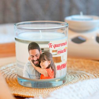 Vela con foto día de la madre